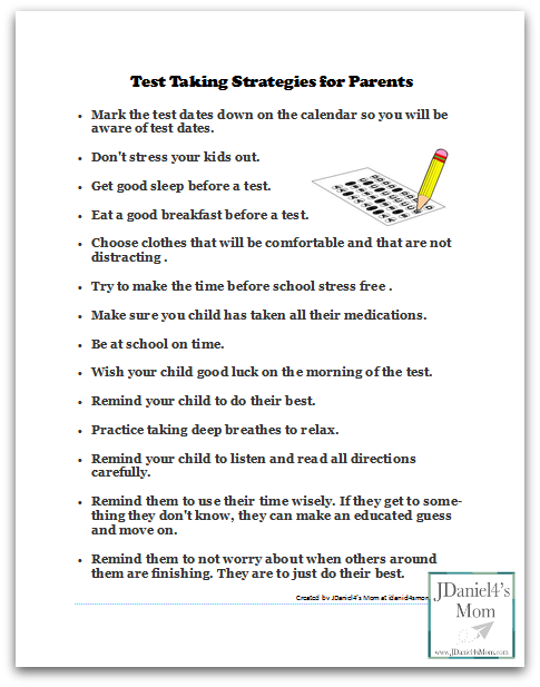 Test Taking Tips And Strategies For Parents
