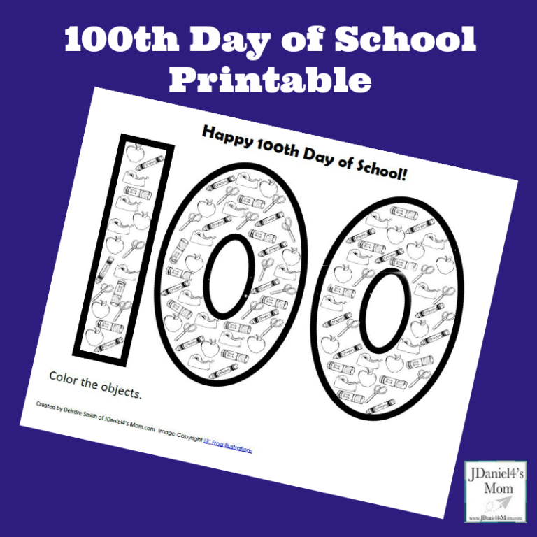 100th Day Of School Printable