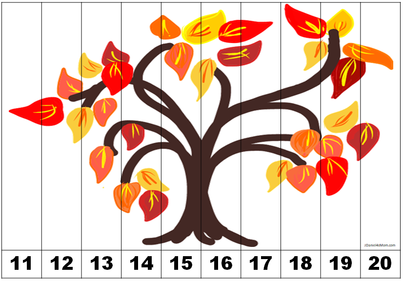 Fall Tree Counting and Skip Counting Puzzles- This puzzle is one of four in the set.