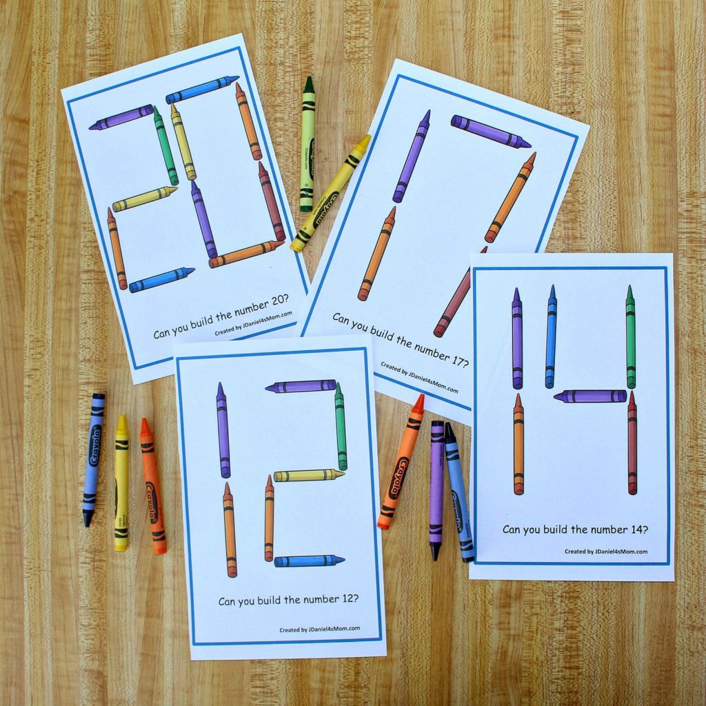 Building Numbers 11-20 with Crayons STEM Task Cards - JDaniel4s Mom