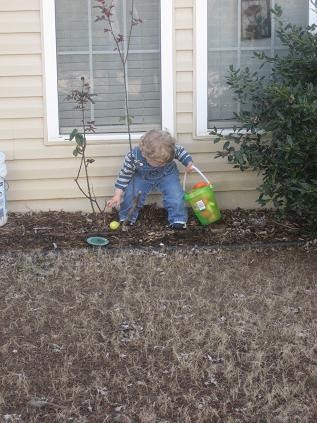 JDaniel on an egg hunt.