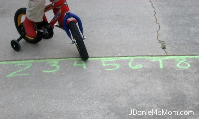 Drawing a Bike Over a Chalk Number Line