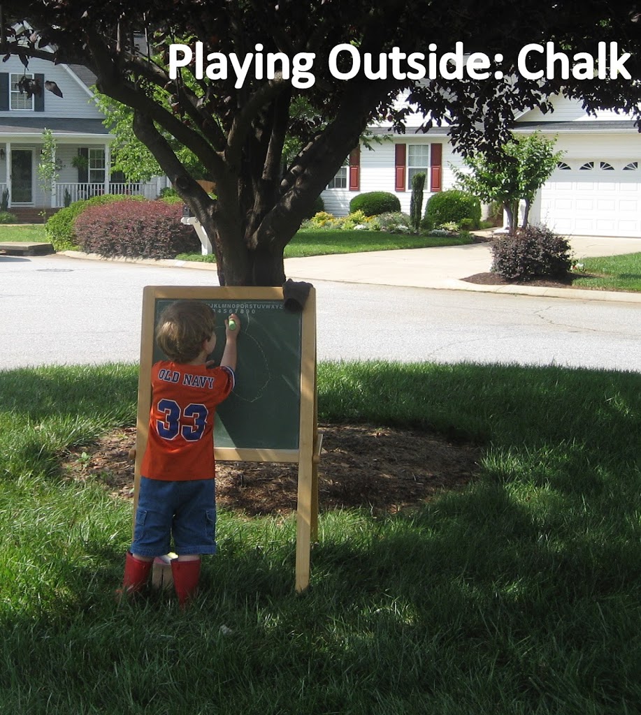 Playing Outside with Chalk