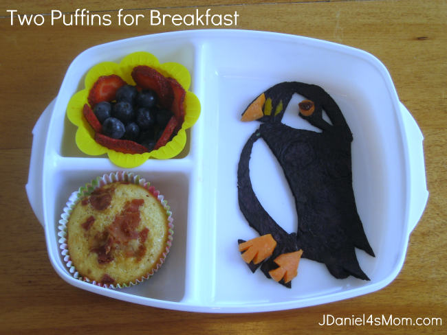 Puffin Muffin Recipe Served in a Bento 