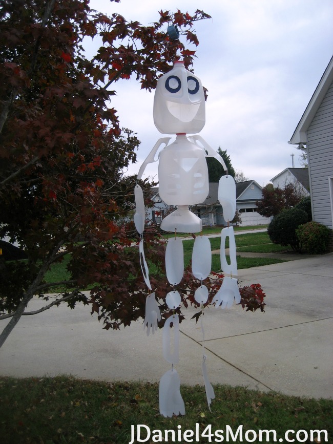 Halloween Craft- Milk Jug Skeleton
