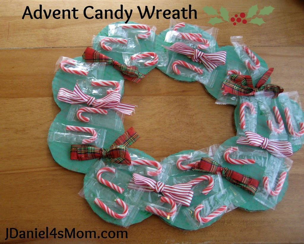 Holiday Hop for Goodies- Cardboard Advent Candy Wreath