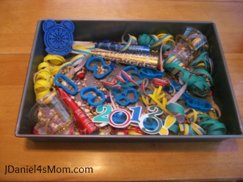 12 Top Montessori Activities 2012 - New Year's Eve Sensory Bin