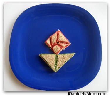 Cute Snack Idea - Tangram Rose