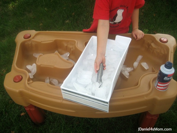 Preschool Play- Ice Cream Game With Shaving Cream and Ice