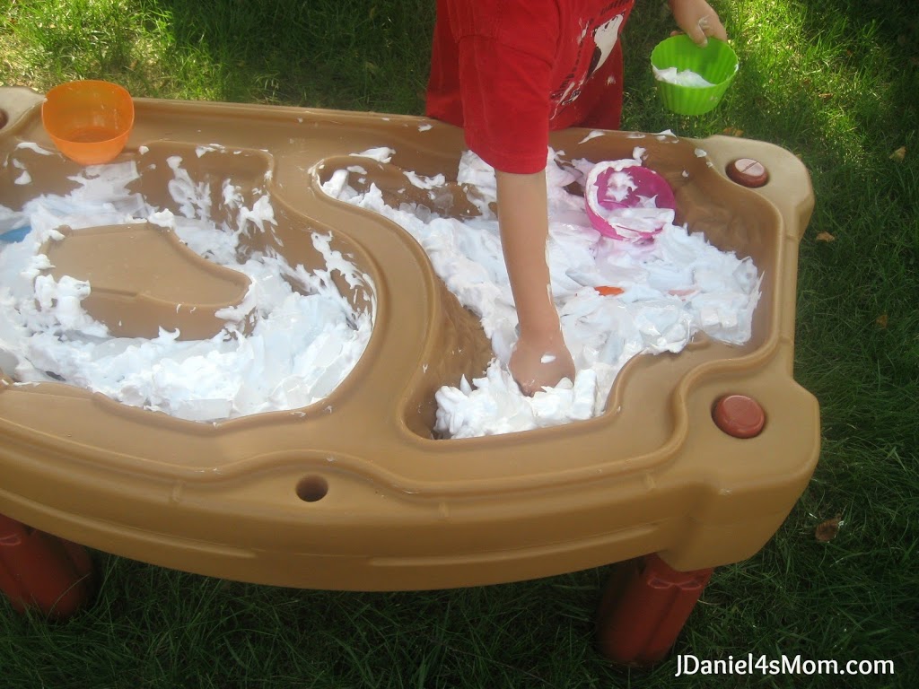 Preschool Play- Ice Cream Game With Shaving Cream and Ice