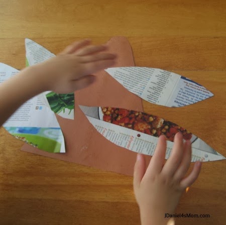 Turkey Craft and a Thanksgiving Book - Feathers