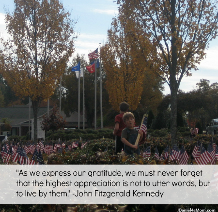 I Am Grateful for Family {21 Days of Gratitude Challenge} - Veteran's Day Quote