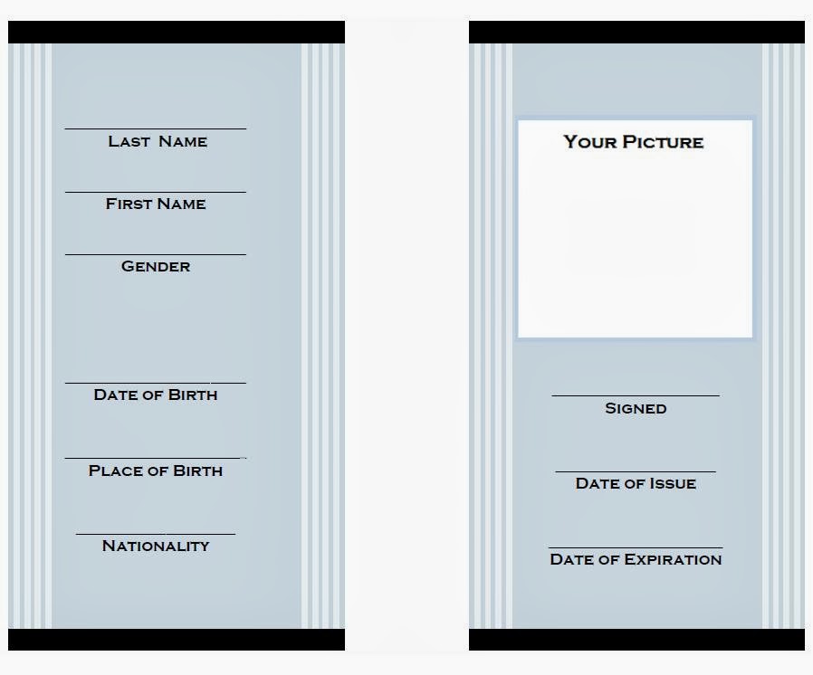 printable passport pages