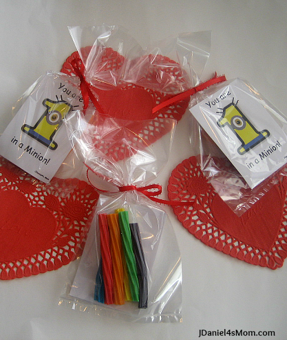 Despicable Me Valentine's Day Card Treat Bags