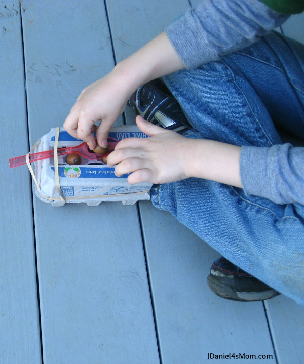 Kids Science Egg Carton Catapult - This great for exploring how catapults work.