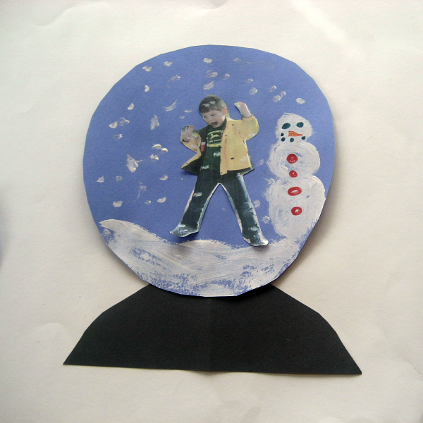 Snow Globe Craft for Kids - Mother and Son Themed Globes - My son's snow globe.