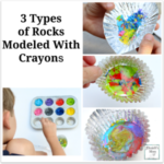 3 Types of Rocks Modeled With Crayons