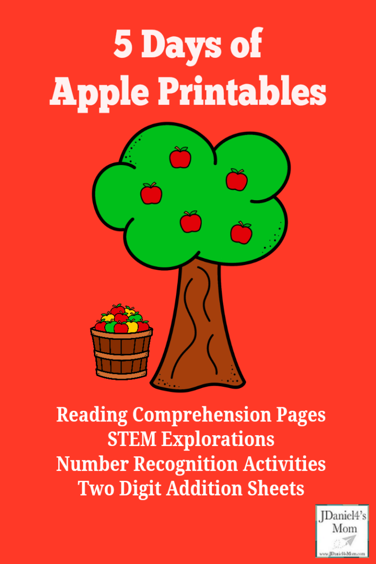 5 Days of Apple Printables for Preschoolers and Grade Schoolers