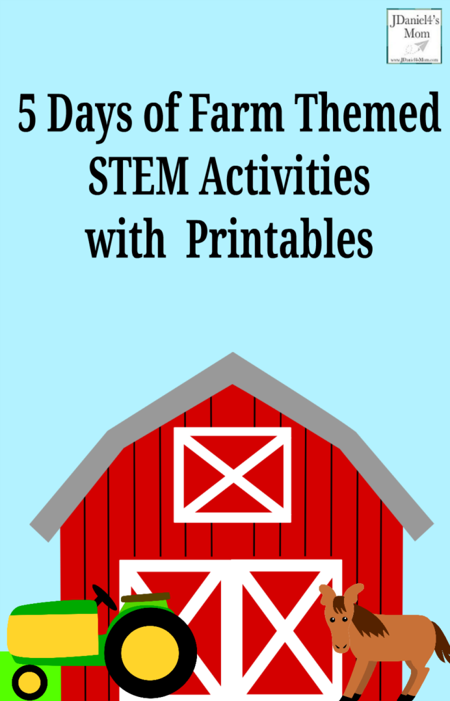 5 days of farm themed stem activities with printables