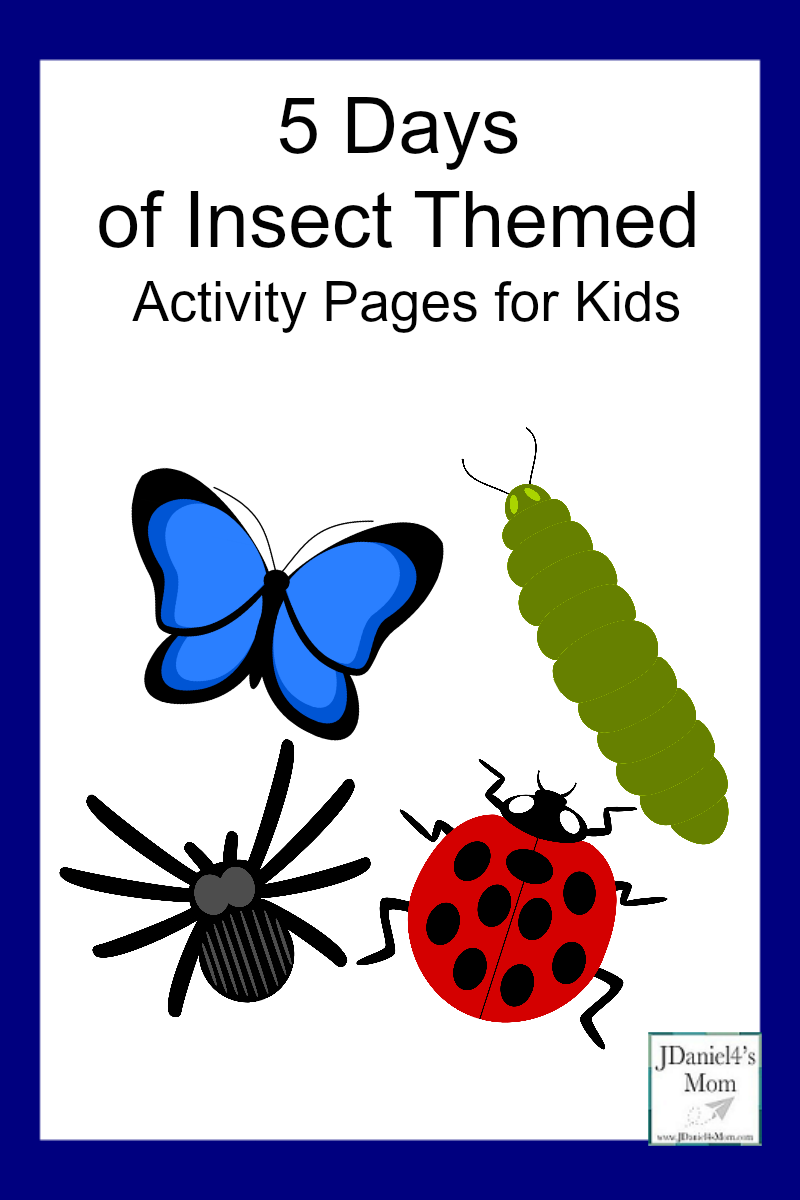 5 Days of Insect Themed Activity Pages- The activity pages will focus on a number of learning themes. They concepts explored on letters, telling time, counting money, coding, and shapes.