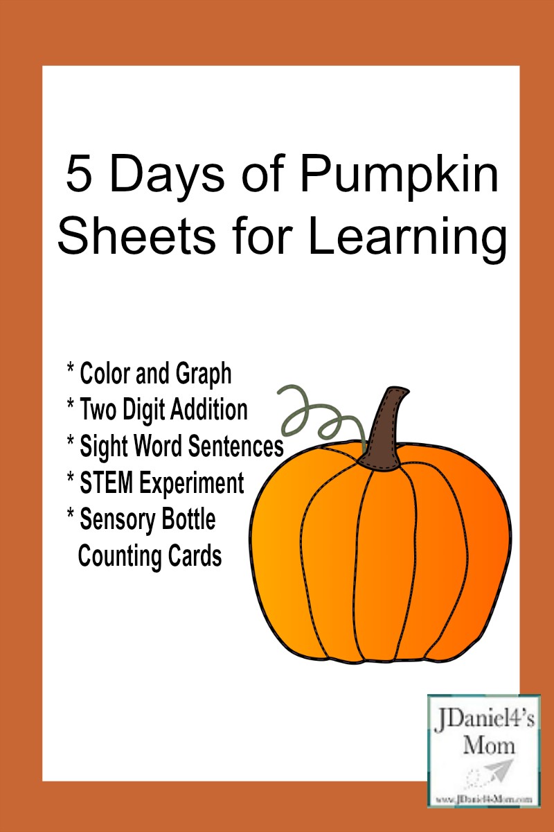 5 Days of Pumpkin Sheets for Learning- I will be sharing graphing, counting, reading comprehension, STEM and two-digit addition. They are all free to download.