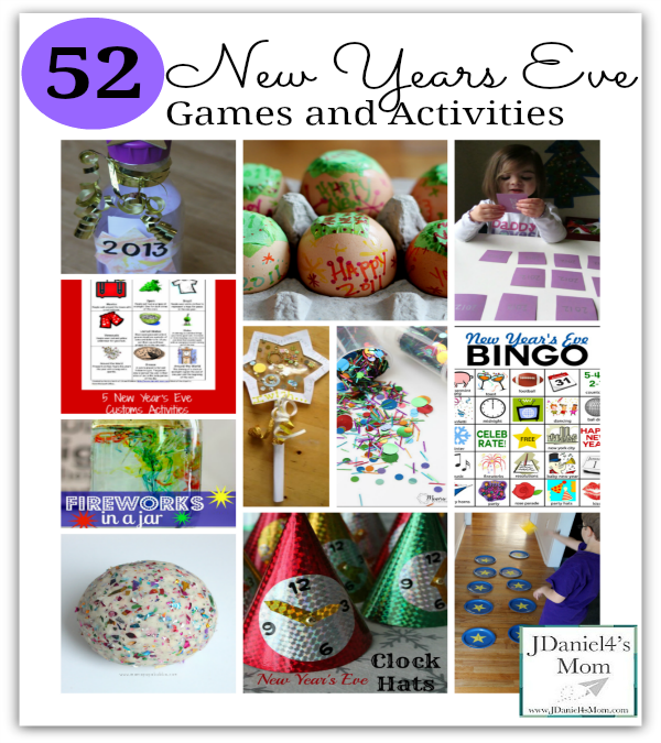 52 New Years Eve Games and Activities- What fun your children will have celebrating the end of one year and the beginning of the next with these wonderful activities.