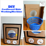 A DIY Cardboard Kids' Washing Machine - It is great for pretend play or a part of a learning activity.