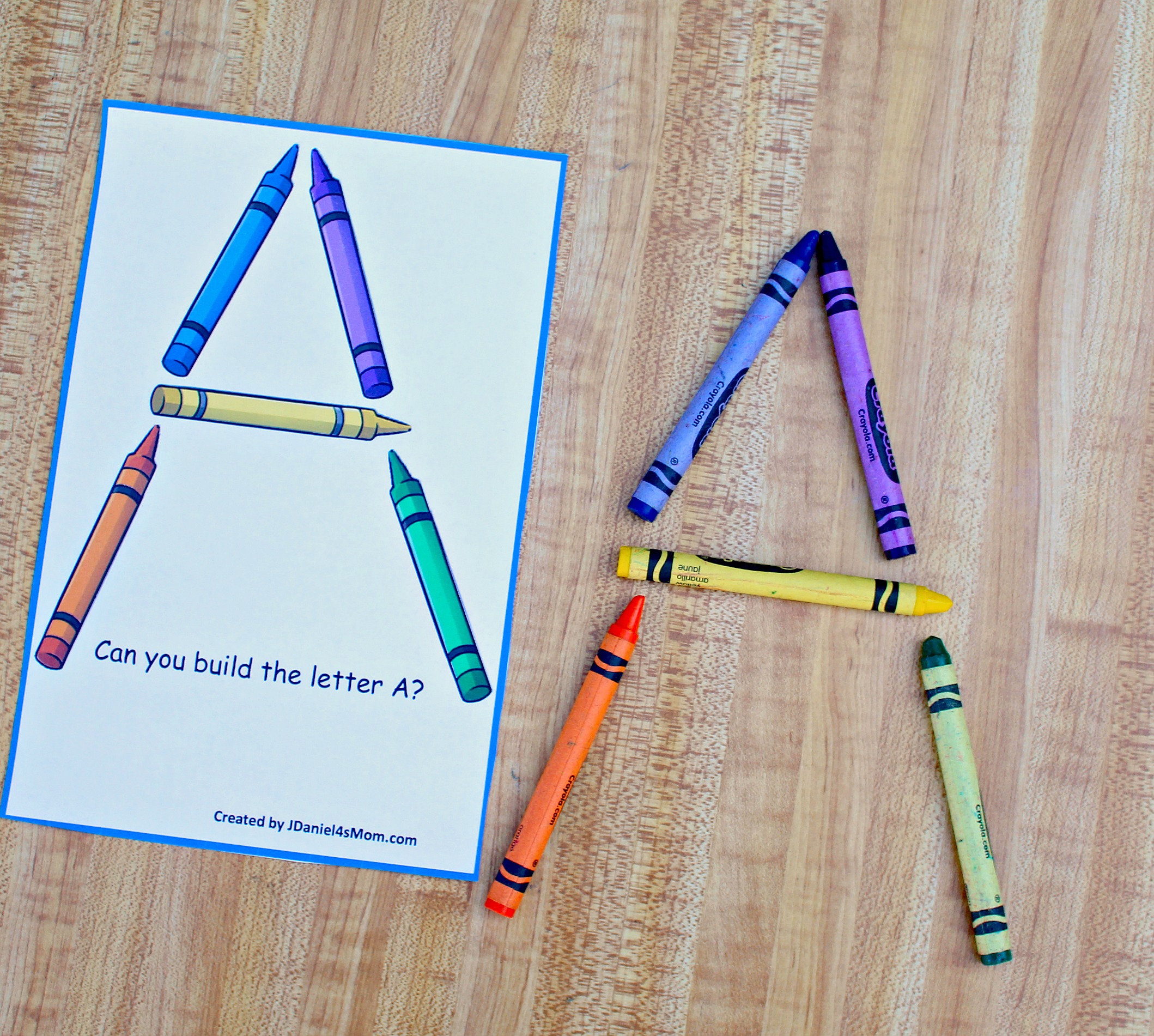 Letter Letters with Crayons Printable Task Cards - M and N Letter Cards - Working on the Letter A