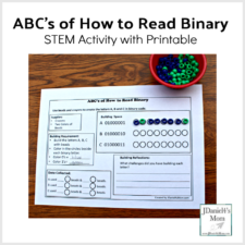 ABC's of How to Read Binary STEM Activity with Printable