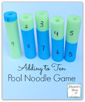 Adding to Ten Pool Noodle Game