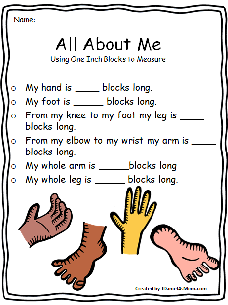 All About Me- Measuring Me in Blocks