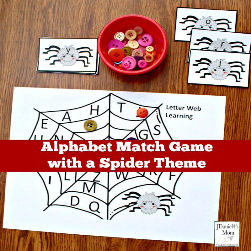 Alphabet Match Game with a Spider Theme