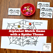 Alphabet Match Game with a Spider Theme Featured