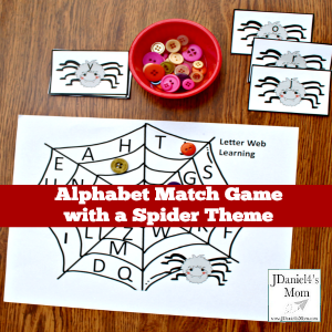 Alphabet Match Game with a Spider Theme