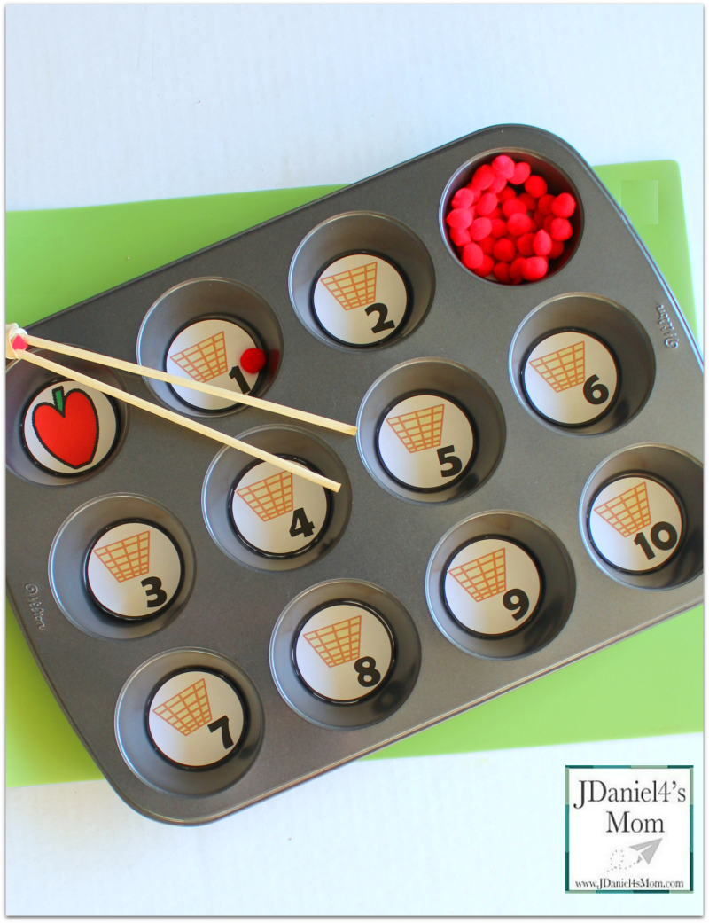 Free Counting Worksheets - Apple Basket Muffin Tin Numbers