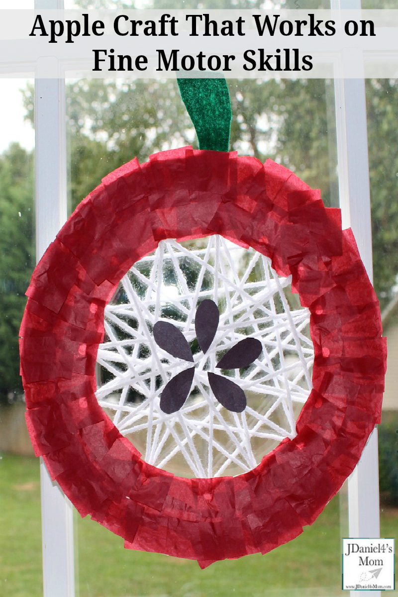 Apple Craft That Works on Fine Motor Skills - Your children at home or students at school will work on cutting, hole punching, weaving and gluing while they put this apple craft together.