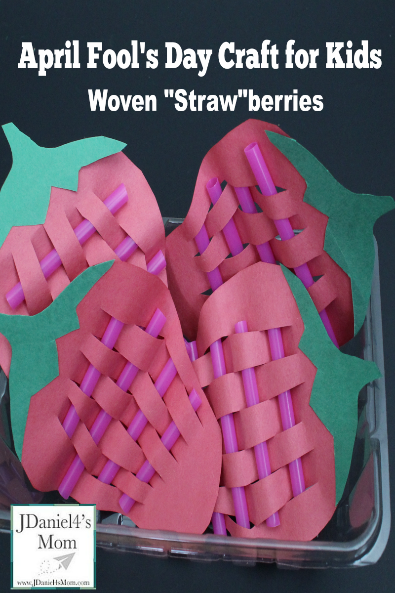 April Fool's Day Craft for Kids- Woven "Straw"berries: Yep! They are berries crafted with straws. This is a fun fine motor craft.