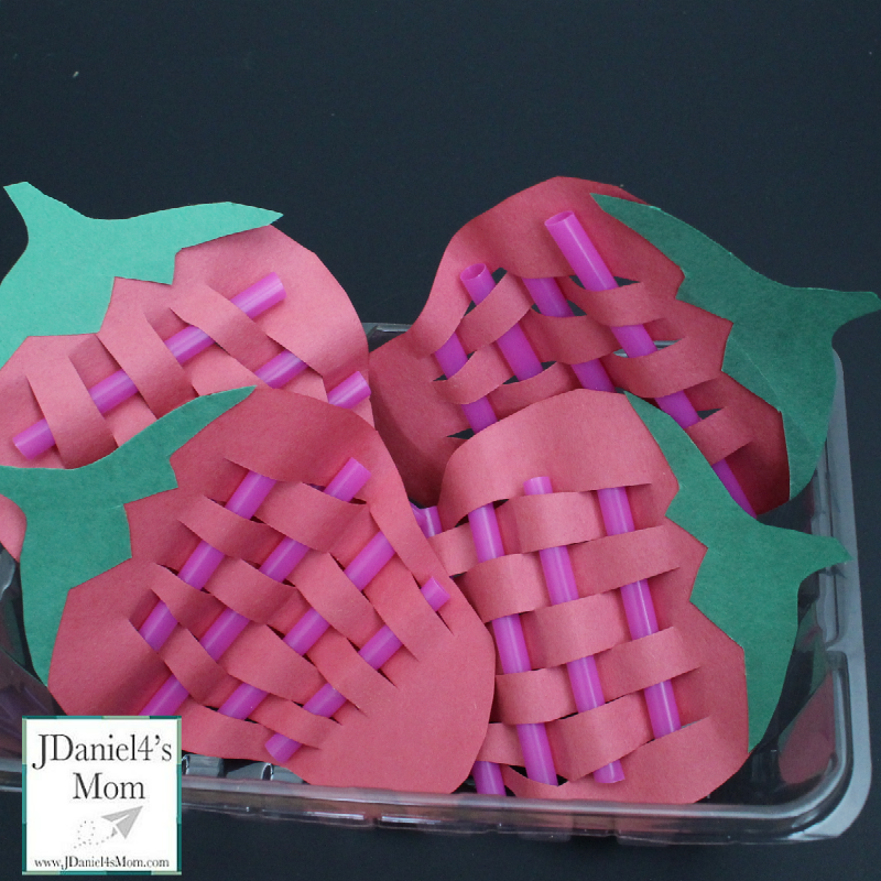 April Fool's Day Craft for Kids- Woven "Straw"berries: Yep! They are berries crafted with straws. This is a fun fine motor craft.