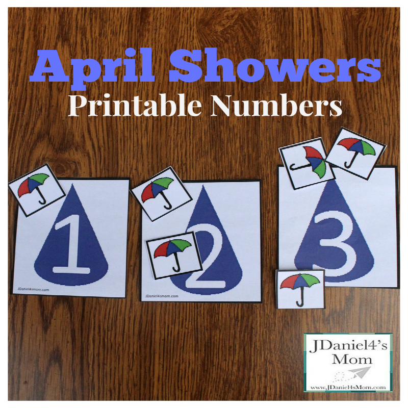 April Shower Printable Numbers