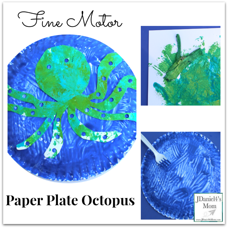 Arts and Crafts Fine Motor Paper Plate Octopus