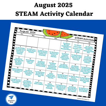 August 2025 STEAM Activities Calendar