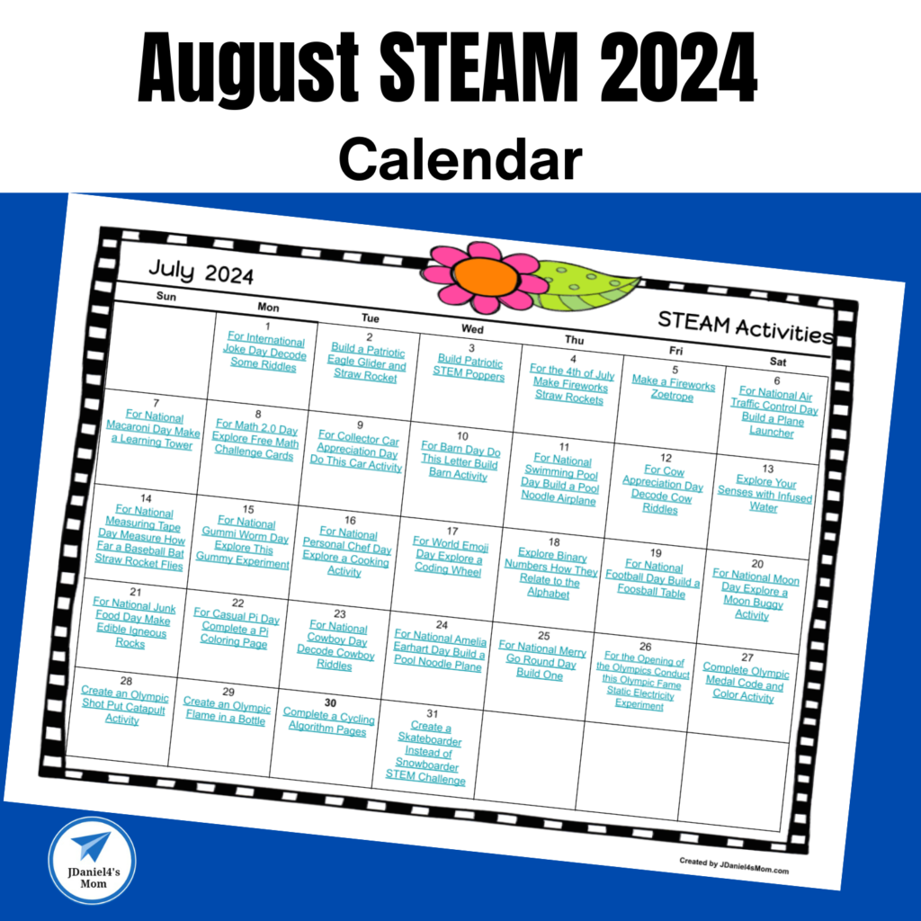 STEAM Activities Calendar 2024