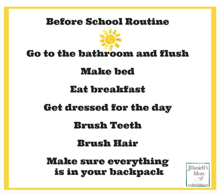 Back to School-Chore Charts for Before and After School