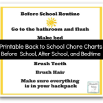 Back to School-Chore Charts for Before and After School