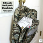 Back to School Editable Backpack Checklist Printables