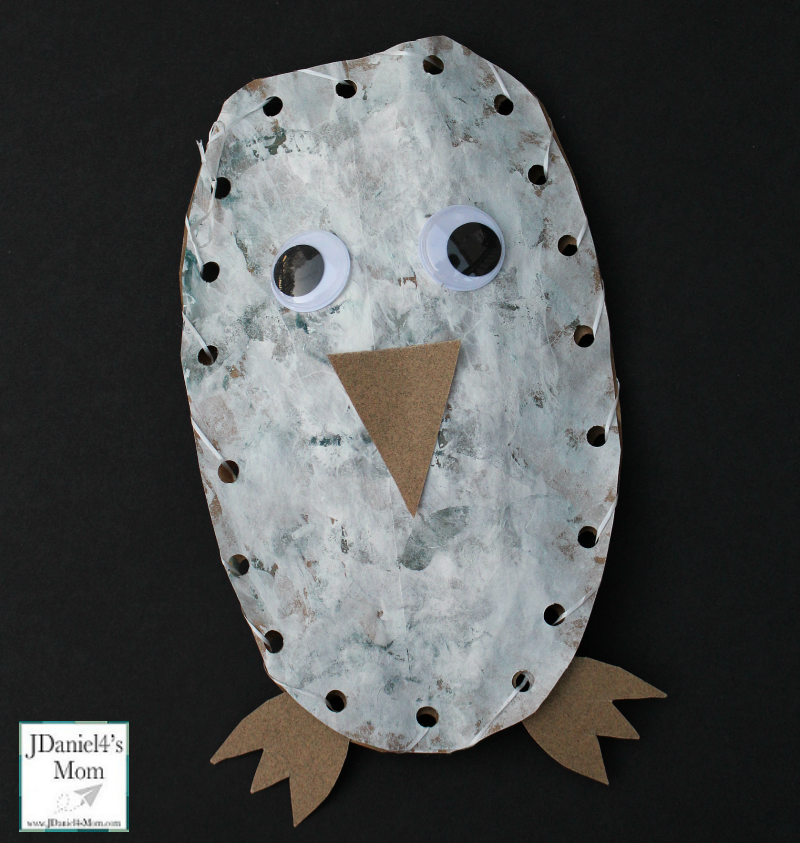 Owl Craft Based on the Book Owl Babies- This stuffed owl craft will have kids painting, cutting, hole punching and sewing. What fun!