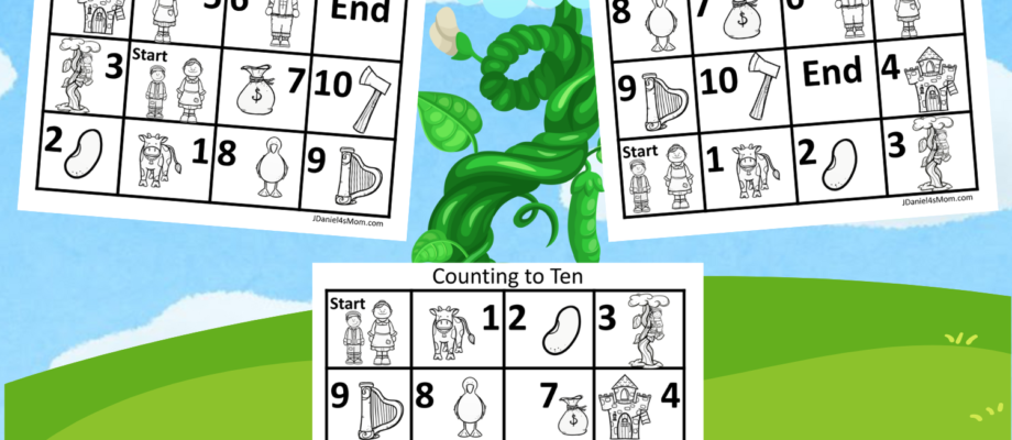 Jack and the Beanstalk Themed Number Counting Gameboards