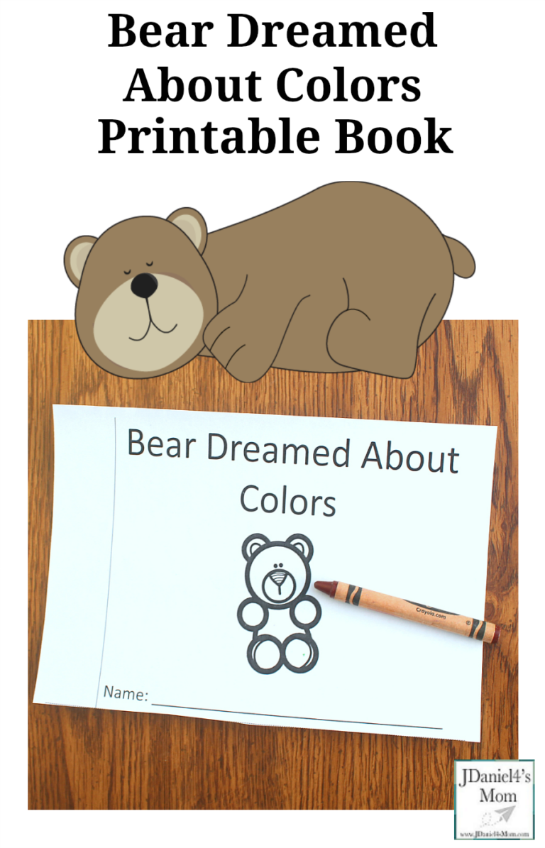 Bear Dreamed About Colors Printable Book to Color