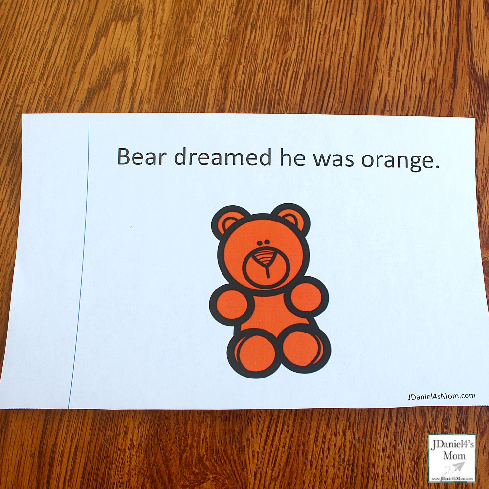 Bear Dream About Colors Printable Book - This printable was created to explore after reading the book Bear Snores On. Children at school or students at school will enjoy this book to color. There is a you color version and a bear is already colored version. This is what it looks like.