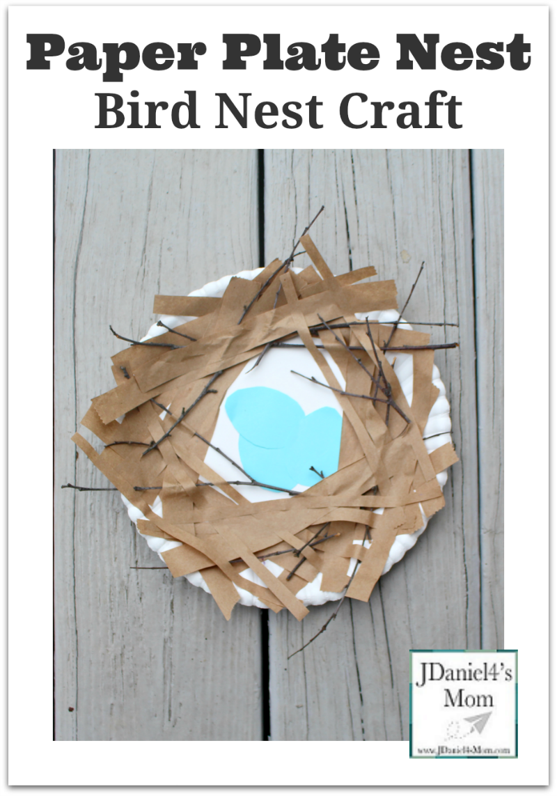 Bird Nest Craft: Paper Plate Nest Pin- Your children will enjoy creating this fun craft with materials you have in your home and yard. It would be great to make a sign of spring.